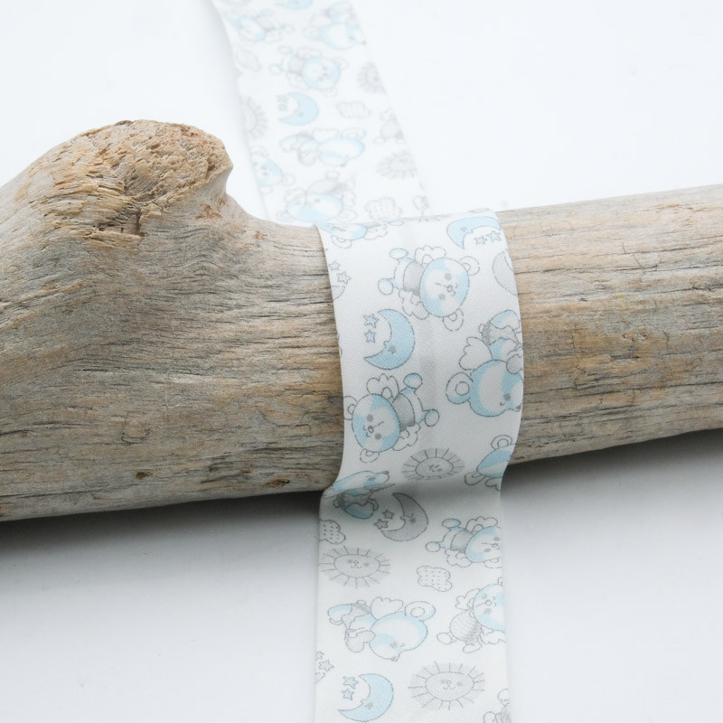 30mm Blue Teddy Biais - Maison Klem